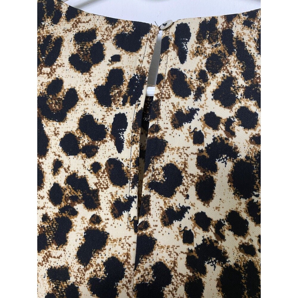 Reynah Couture Mini Dress Size 6 Cheetha Animal Print Balloon Long Sleeves - Picture 13 of 14